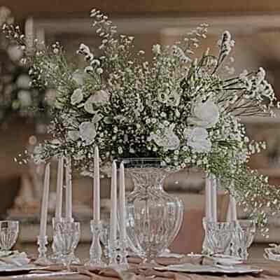 Decoración con flores para bodas.